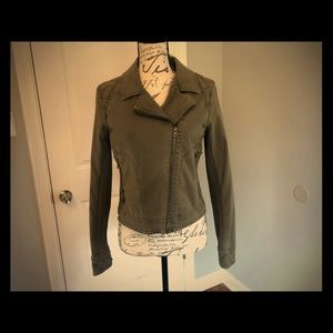 Anthropologie olive green moto jacket NWT Small